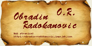 Obradin Radokanović vizit kartica